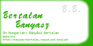 bertalan banyasz business card